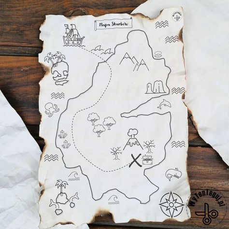 Treasure map – free download Easy Treasure Map Drawing, Cartoon Map Drawing, Treasure Map Drawing, Aging Paper, Hunting Drawings, Writing Club, Cartoon Map, Map Drawing, Easy Cartoon