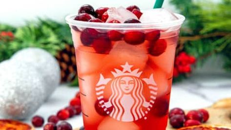 Cran-Merry Orange Refresher {Starbucks Copycat} Crab Merry Orange Lemonade Starbucks, Cranberry Orange Refresher Starbucks, Copycat Starbucks Cranberry Orange Refresher, Cran Merry Starbucks Copycat, Cran Merry Starbucks Drink, Starbucks Cranberry Orange Refresher, Refresher Starbucks, Cranberry Lemonade, Starbucks Holiday Drinks