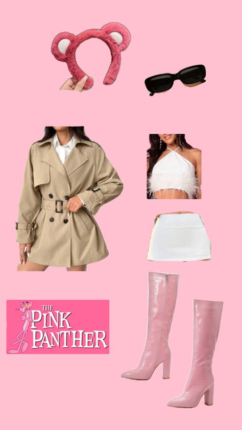 Pink panther costume Halloween Costumes Pink, Pink Panther Costume, Panthers Outfit, Panther Costume, The Pink Panther, Halloween Idea, Last Minute Halloween Costumes, Halloween Costume Outfits, Pink Panther