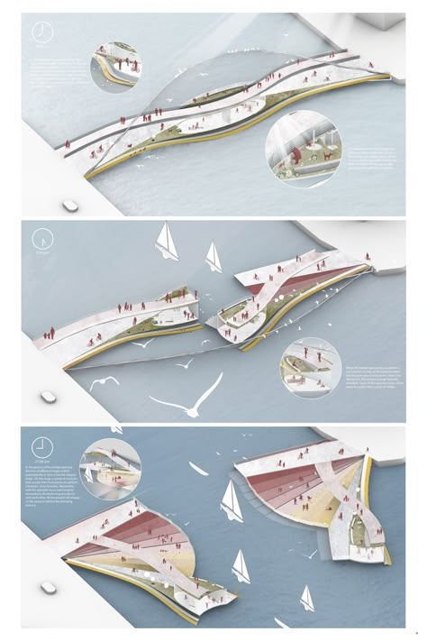 The City Link | Concept Architecture Project Marina Design Architecture, Shipyard Architecture, Landscape Architecture Plan, Water Architecture, Architecture Thesis, Floating Architecture, Bubbles Wallpaper, Bridge Design, Fish Market