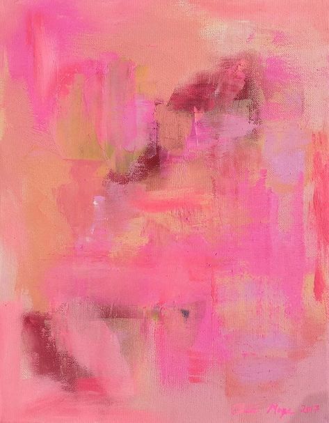 Collage Sculpture, Intuitive Artists, Pink Abstract Painting, Abstract Flower Art, Henry Miller, Pink Painting, Bright Art, Colorful Abstract Painting, Abstract Expressionism Art