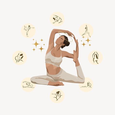 Yoga poses collage element, mindfulness design | premium image by rawpixel.com / Cake Poses Collage, Mindfulness Design, Creative Yoga Day Posters, Yoga Pose Illustration, Exercise Aesthetic, Body Png, Yoga Mat Illustration, Yoga Poses Graphic, Tree Pose Yoga Illustration