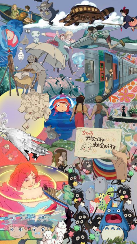 #ghibli #wallpaper #books #movies #anime Ghibli Wallpaper, Wallpaper Books, Studio Ghibli Background, Studio Ghibli Characters, Whatsapp Wallpaper, Instagram Frame Template, Studio Ghibli Art, Ghibli Art, Ghibli Movies