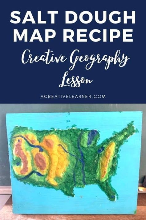 Salt Dough Map Recipe, Salt Dough Map, Salt Dough Projects, Steam Classroom, Topography Map, Geography Activities, Homeschool Lesson Plans, Teaching Geography, Homeschool Geography