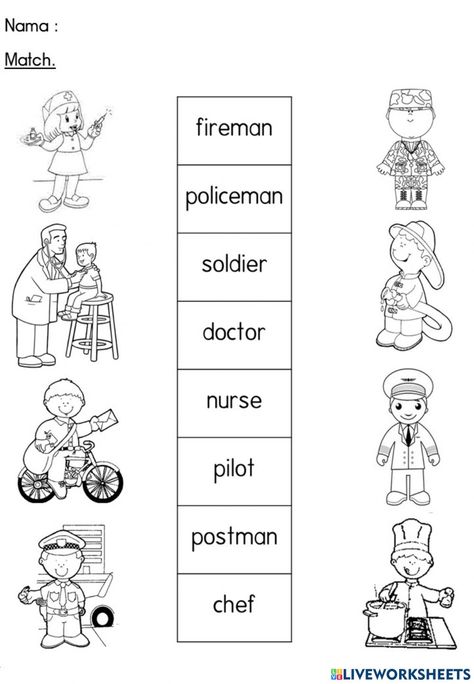 Community Helpers Worksheets Preschool, Community Helpers Pictures, Community Helpers Printables, Clipart For Teachers, Library Clipart, Holiday Clip Art, Community Helpers Preschool Activities, Community Helpers Worksheets, Color Worksheets For Preschool