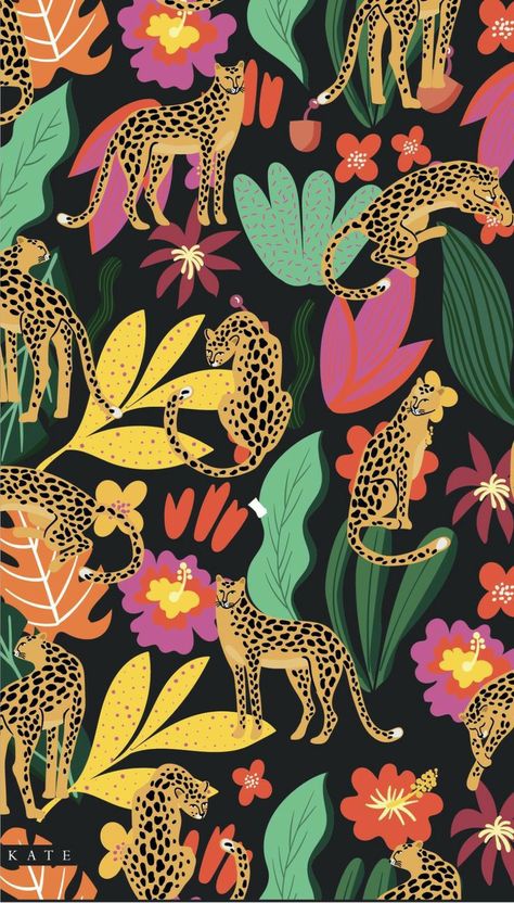 Leaves Poster, Poster Background, Arte Inspo, Cute Patterns Wallpaper, Iphone Background Wallpaper, Leopards, Tropical Leaves, 그림 그리기, Pattern Wallpaper