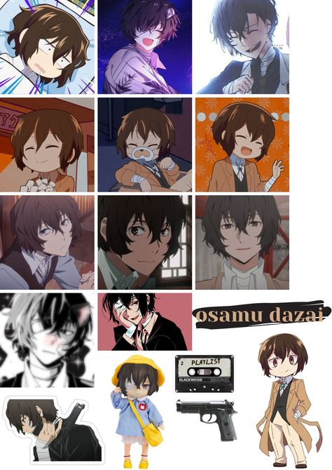 Dazai Stickers Printable, Dazai Stickers, Dazai Wallpaper, Anime Journal, Stickers Printable, Dazai Osamu, Printable Stickers, Bungo Stray Dogs, Bungou Stray Dogs