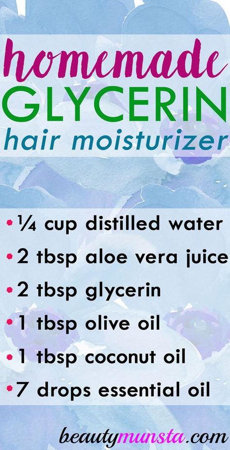 Use this homemade glycerin hair moisturizer for hydrated and healthy locks! Vegetable glycerin is a great hair care ingredient! It’s all natural plus has some serious moisturizing and conditioning properties! I recently shared 5 Vegetable Glycerin Recipes for Hair but now I have a new recipe to add! The homemade glycerin hair moisturizer below is … Glycerin For Hair, Coffee Facial, Hair Moisturizer, Essential Oil Beauty, Homemade Moisturizer, Home Remedies For Hair, Natural Haircare, Hair Remedies, Vegetable Glycerin