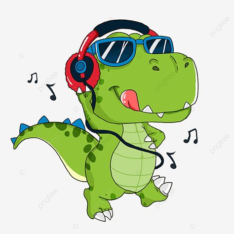 Cartoon dinosaur with headphones listening to music Dinosaur With Headphones, Headphones Listening To Music, Dinosaur Illustration, Black Spiderman, Music Backgrounds, Dinosaur Background, Cartoon Dinosaur, Small Canvas, Cartoon Pics