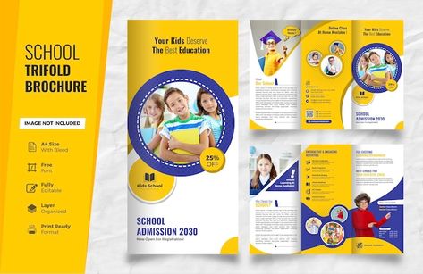 School Brochure Design Creative, School Folder Design, School Brochure Design, Kids Brochures, Background Undangan, Teacher Brochure, School Brochure, Brochure Design Creative, Brochure Design Layout