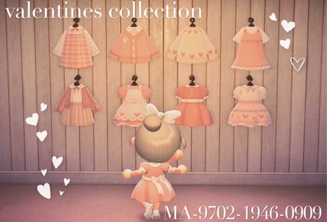 Acnh Dress, Acnh Fashion, Acnh Custom Designs, Ac Codes, Motif Acnl, Pink Island, Valentines Collection, Acnh Clothes, Animal Crossing 3ds