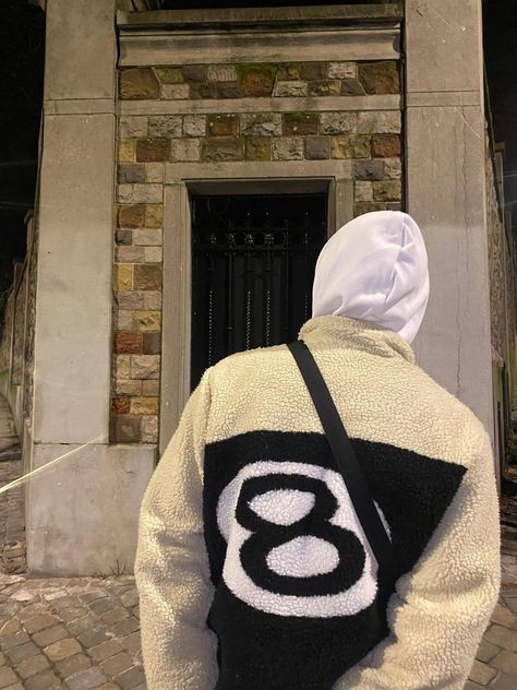 Stussy 8 ball Outfit Streetwear Stussy 8 Ball Sherpa Jacket Outfit, 8 Ball Sweater, Stussy Outfit, Stussy 8ball, Sherpa Outfit, Stussy Jacket, Stussy 8 Ball, Ball Outfit, Clothes Wishlist