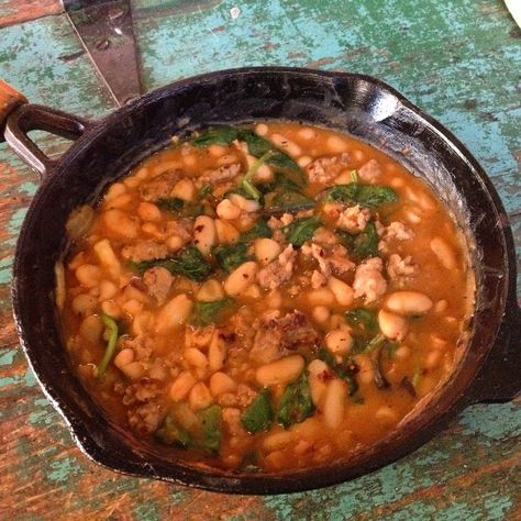 Sausage And Cannellini Beans, Sausage Beans, Cannellini Beans Soup, Italian Stew, Spinach Sausage, Cannellini Beans Recipes, Beans And Sausage, Pasta Types, Italian Comfort Food