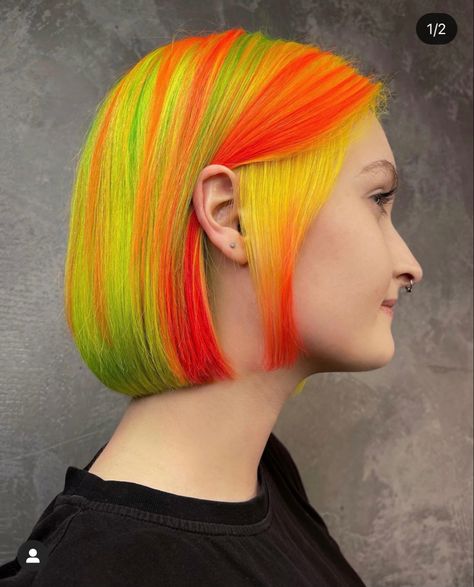 Haircolor Ideas, Sunset Hair, Orange Highlights, Hair Creations, Shaved Head, Hair Colours, Hair Color And Cut, Hair Coloring, Colored Hair