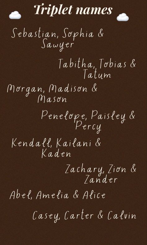 Triplet Names Ideas, Names For Triplets, Baby Twin Names, Triplets Aesthetic, Triplet Names, Twin Names, Writing Inspiration Tips, Best Character Names, Fantasy Names