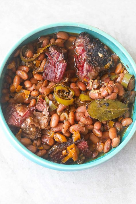 Crazy good Instant Pot pinto beans flavored with smoked brisket for a one-pot main dish. #instantpotrecipe #instantpotbeans #pintobeans #onepotmeal #beansrecipes #dinner Instant Pot Pinto Beans, Ham Hocks And Beans, Pinto Beans Recipe, Pinto Bean Recipes, Brown Stew Chicken, Instant Pot Pot Roast, Sweet Paprika, Lentil Stew, One Pot Dishes