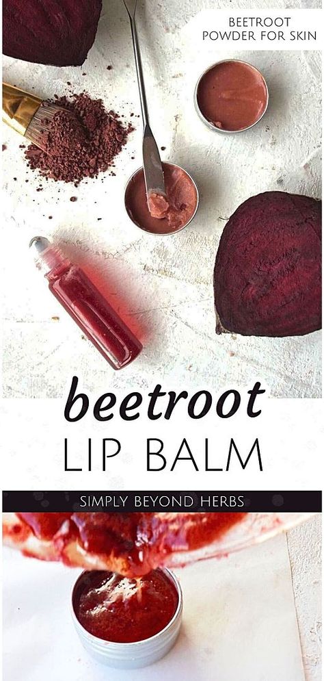 Beetroot Lip Balm Recipe, Beetroot Lip Balm Diy, Beetroot Lip Balm, Beet Recipes Healthy, Natural Makeup Recipes, Beauty Types, Diy Natural Makeup, Lip Balm Recipe, Diy Lip Balm Recipes