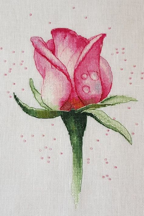 Pink Rose Cross Stitch Pattern Single Rose Cross Stitch - Etsy Canada Rose Stitch, Cross Stitch Tattoo, Tattoos Colorful, Rose Cross Stitch, Embroidery Rose, Rose Cross Stitch Pattern, Stitch Tattoo, Stitch Diy, Flowers Cross Stitch