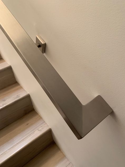 Rectangle Stainless Steel Handrail Modern Handrail for - Etsy Australia Handrail Modern, Railing For Stairs, Modern Handrail, Modern Staircase Railing, Wall Mounted Handrail, Metal Handrails, Stainless Steel Handrail, Staircase Handrail, Wall Railing