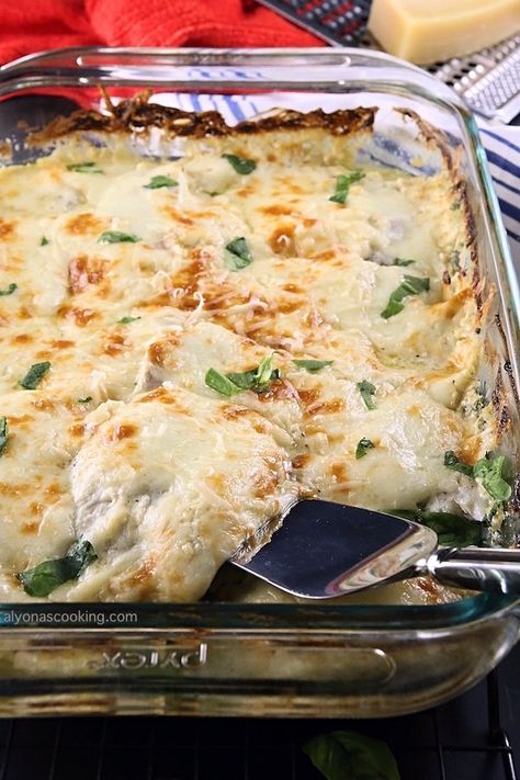 Creamy Spinach Chicken, Fish Casserole, Seafood Casserole Recipes, Tilapia Fish Recipes, Spinach Casserole, Baked Tilapia, Tilapia Recipes, Tasty Meals, Easy Seafood