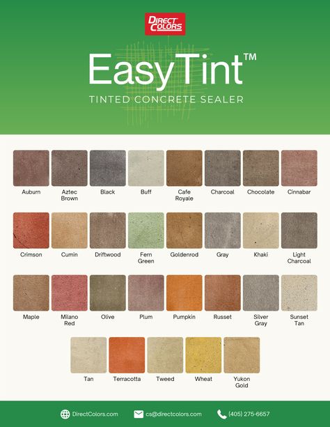 Concrete Tinted Sealer Colors Trial Kit Porch Tile Ideas, Stained Concrete Porch, Concrete And Pavers, Colored Concrete Patio, Best Concrete Paint, Stamped Concrete Colors, Painted Cement Floors, Concrete Paint Colors, Tinted Concrete