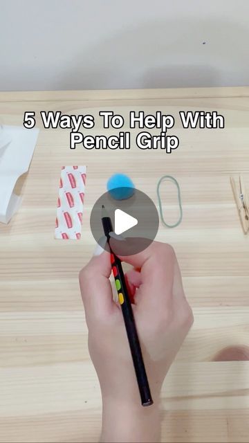 Miss Farah on Instagram: "Save this post for later 💜FIVE WAYS TO HELP YOUR CHILD WITH PENCIL GRIP 1- Pom Pom or a tissue 2- peg 3- rubber band 4- bandage 5- sock Which one will you try? Note that fine motor activities can help them develop the skills they need to hold their pencil functionally, and write more easily. These are just tricks that can help with pencil grasp." Teaching Fine Motor Skills Preschool, Pencil Grasp Activities Preschool, Fine Motor Skills 3-4, Activities To Develop Fine Motor Skills, Pencil Holding Activities, Pencil Gripping Activities Preschool, Pre Writing Activities Preschool, Fine Motor Skills Activities Preschool, Pencil Grasp Activities