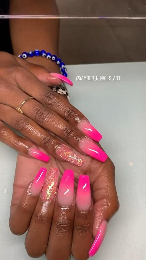 Long Ombre Nails Coffin, Summer Ombre Nails Coffin, Hot Pink Ombre Nails Coffin, Nude Ombre Nails Coffin, Nude And Hot Pink Nails, Hot Pink Ombre Nails, Cute Ombre Nails, Maternity Nails, Nude Ombre Nails