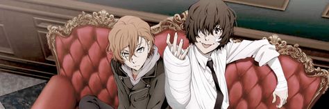 15-year-old Chuuya & Dazai Chuuya Twitter Header, Chuuya Header, Dazai Header, Bsd Header, Chuuya Banner, Bsd Dazai, Tiktok Acc, Header Ideas, Twt Header