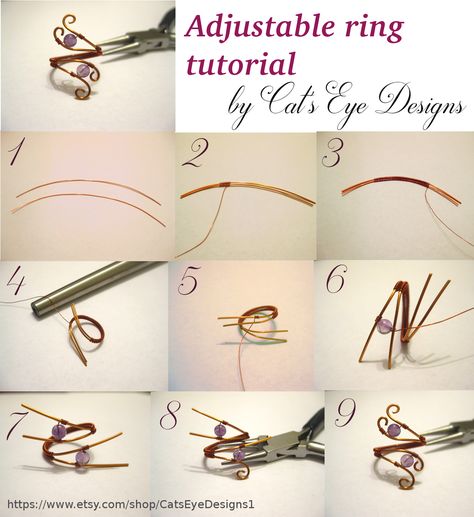 Rings Wire, Wire Jewelry Patterns, Diy Jewelry Making Tutorials, Eye Designs, Wire Jewelry Rings, Diy Jewelry Rings, Clean Gold Jewelry, Wire Wrapped Jewelry Tutorials, Bijoux Fil Aluminium