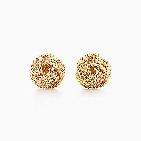 Jewelry Tiffany, Tiffany T, Tiffany Earrings, Tiffany Jewelry, Diamond Jewelry Designs, Knot Design, Twist Knot, Gold Diamond Earrings, Knot Earrings