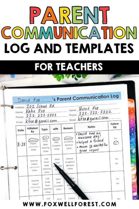 Teacher Parent Communication Log, Classroom Cheers, Communication Letter, Parent Communication Log, Pigeon Books, Faculty Meetings, Parent Teacher Communication, Communication Log, School Forms