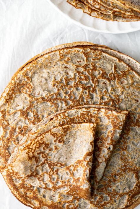 buckwheat clour crepes recipe Buckwheat Crepes, Buckwheat Recipes, Holiday Bread, Breakfast For A Crowd, Buckwheat Pancakes, Savory Crepes, Best Butter, Recipe Breakfast, Crepe Recipes