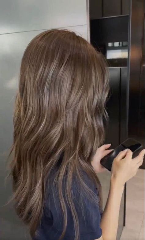 Natural Looking Light Brown Hair, Light Cappuccino Brown Hair, Lightish Brown Hair, Muddy Brown Hair, Beige Blonde Hair With Highlights, Chocolate Milk Hair Color, Khaki Hair Color, Light Brown Cool Tone Hair, Ash Blonde Balayage On Brown Hair