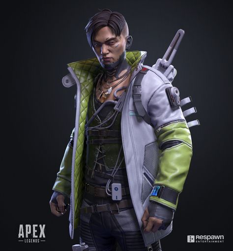 ArtStation - Apex Legends_Crypto, Mansu Kim Crypto Apex Legends, White Leather Jacket, Womens Biker Jacket, Marvelous Designer, Apex Legends, Hilary Duff, Lady Biker, Brown Leather Jacket, Isle Of Man