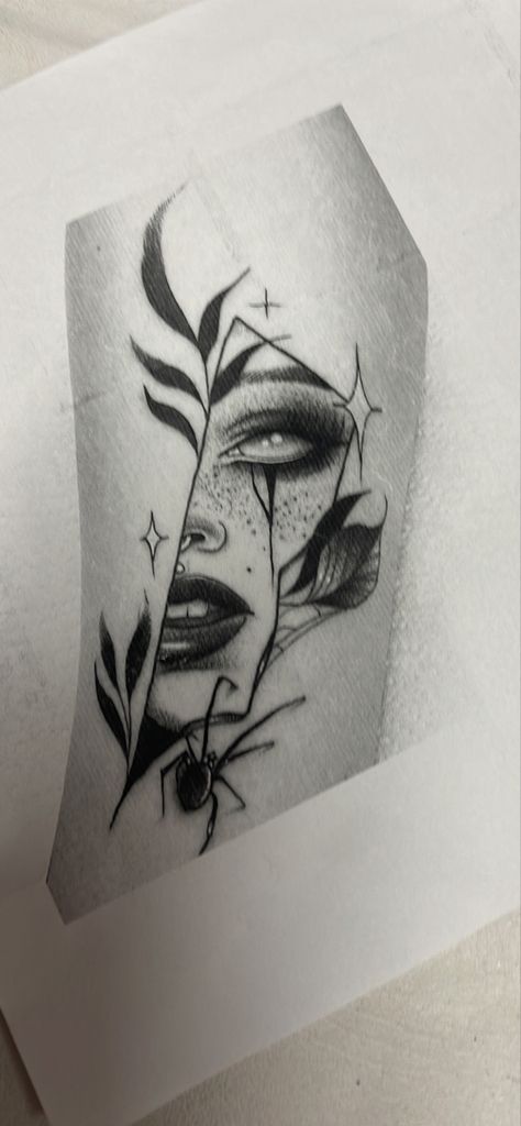 Split Personality Tattoo, Split Face Tattoo, Mama Tattoo, Girl Face Tattoo, Tattoo Reference, Face Tattoos, Face Tattoo, Tattoo Inspo, Girl Face