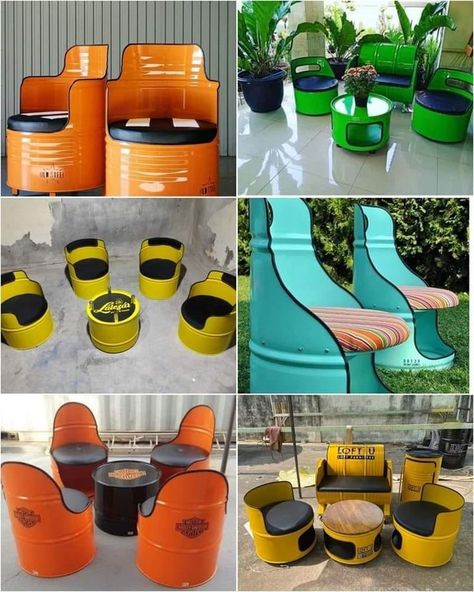 Q: Have you seen any other creative ways to "repurpose" 55 Gallon Metal Drums for a very different 2nd life? ✨ Got some old 55-gallon drums lying around? Don't toss 'em out just yet! ♻️🛢️ Check out these amazing DIY ideas for turning those drums into functional and stylish furniture pieces! From industrial chic tables to funky outdoor seating, the possibilities are endless! Let's upcycle and give these drums a new lease on life! #Upcycling #DIY Discover the latest pricing and availability i... Drum Seat, 55 Gallon Drum, Upcycling Diy, Boneless Chicken Thigh Recipes, Metal Drum, Chicken Thigh Recipes Baked, 55 Gallon, Steel Drum, Garden Yard Ideas