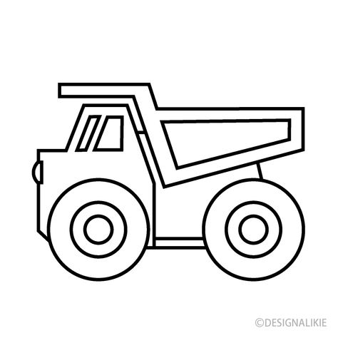 Dump Truck Coloring Page Free Printable, Dump Truck Drawing, Marshmallow Art, Drawing Sunset, A Line Drawing, Concrete Truck, White Bike, Van Lines, Clip Art Free