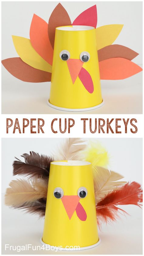 Paper Cup Turkey Craft Plastic Cup Crafts, Turkey Cup, Craft For Preschool, Paper Cup Crafts, Fun Thanksgiving Crafts, Babysitting Crafts, Thanksgiving Crafts Preschool, Thanksgiving Turkey Craft, Centerpiece Craft