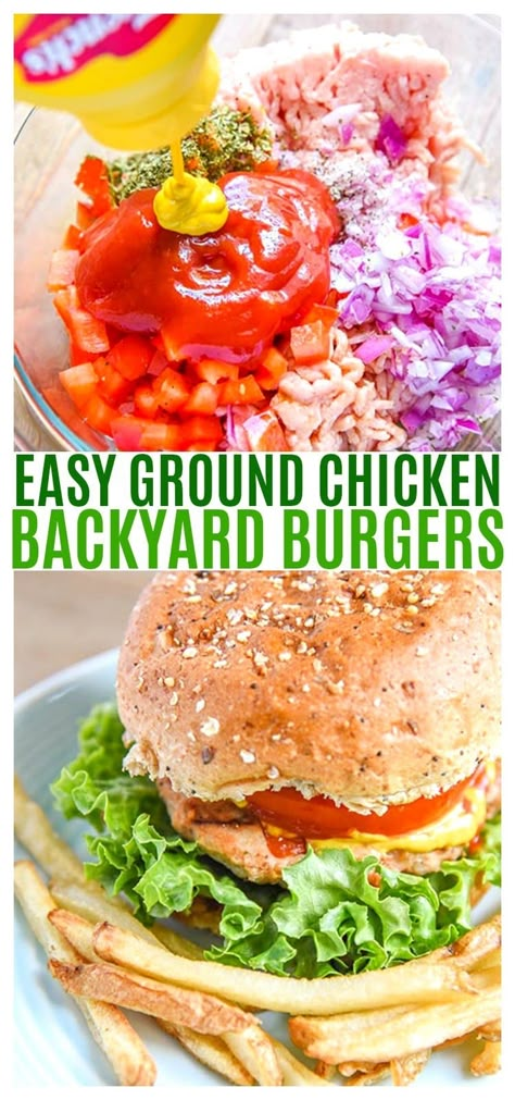 Grilled Chicken Burger Recipe, Recipe For Grilled Chicken, Grilled Chicken Burgers, Chicken Burger Recipe, Ground Chicken Burgers, Ultimate Burger, Simple Backyard, Chicken Burgers Recipe, Top Chicken Recipes