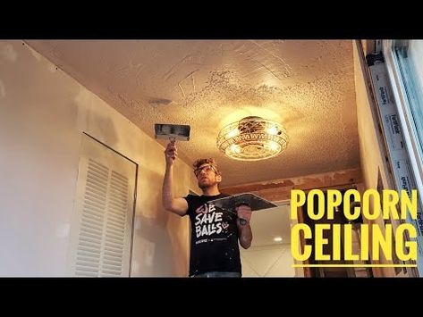 (9) How To Skim Coat Over Popcorn Ceilings RESULTS LOOK AMAZING! - YouTube Skim Coating, Popcorn Ceiling, Crimping, Popcorn, Ceiling, How To Apply