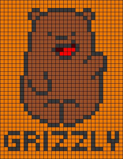 We Bare Bears Pixel Art, Pixel Art Cute Animals, Graph Paper Drawings, Easy Perler Beads Ideas, Easy Pixel Art, Pixel Art Templates, Pixel Drawing, Pixel Crochet, Pixel Art Grid