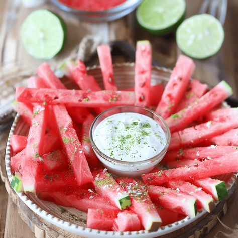 Refreshing Watermelon Sticks with Coconut Lime Dip Introduction: Dive into a refreshing and exotic treat perfect for summer days or any time you crave a burst of freshness. Our Watermelon ... Read more Watermelon Dipping Sauce, Watermelon Fries With Coconut Lime Dip, Coconut Lime Dip, Lime Dip, Watermelon Sticks, Summer Sides, Sweet Dips, Yogurt Dip, Light Desserts