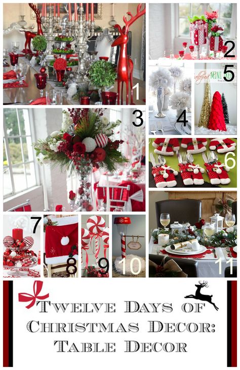 Twelve Days of Christmas Decor: Tablescape Ideas 12 Days Of Christmas Centerpiece Ideas, 12 Days Of Christmas Table Decorations, 12 Days Of Christmas Tablescapes, 12 Days Of Christmas Decorating Ideas, 12 Days Of Christmas Decorations, Twelve Days Of Christmas Ideas, 12 Days Of Xmas, Setting The Mood, Christmas Decs