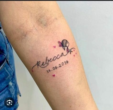 Couple Name Tattoos, Element Tattoo, Name Tattoos For Moms, Baby Tattoo Designs, Baby Name Tattoos, Rose Tattoos For Women, Mommy Tattoos, Forarm Tattoos