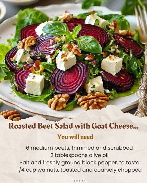 Beet Salad With Goat Cheese, Beet Goat Cheese Salad, Beet Salad With Feta, Pesto Vinaigrette, Salad With Goat Cheese, Beet And Goat Cheese, Creamy Goat Cheese, Roasted Beet Salad, Dijon Vinaigrette