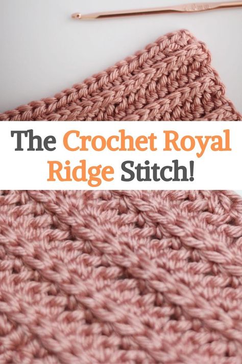 Ridge Crochet Stitch, Royal Ridge Stitch, Royal Ridge Crochet Stitch, Crochet Royal Ridge Stitch Blanket, Crochet Ridge Stitch, Fast Crochet Stitches For Blankets, Raised Crochet Stitches, Elizabeth Stitch Crochet, Fast Crochet Stitches