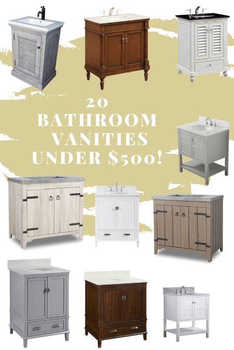 Bathroom renovation budget vanities - tons of inspo and inspiration for bathroom remodels and vanity ideas for farmhouse, modern and other bathroom design refreshes! Bathroom Remodel Budget, Farmhouse Bathroom Vanity Ideas, Comfy Bedroom Decor, Modern Bohemian Decor, Living Room Floor Plans, Southern Home Interior, Farmhouse Bathroom Design, Farmhouse Bathroom Vanity, Interesting Interiors