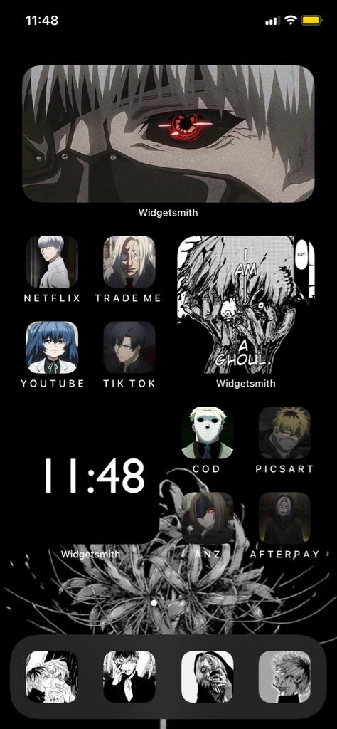 Tokyo ghoul ios theme for phone display Tokyo Ghoul Phone Theme, Tokyo Ghoul Widget, Tokyo Ghoul Lockscreen, Theme For Phone, Iphone Layouts, Ios Theme, Phone Display, One Piece Wallpaper Iphone, Phone Ideas