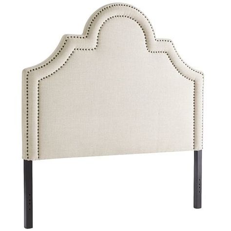 Ella II King Natural Upholstered Headboard Antique White Furniture, Cream Bedroom Furniture, Cream Furniture, Headboard Shapes, Arched Headboard, Full Headboard, Mirror Headboard, White Headboard, Diy Headboard