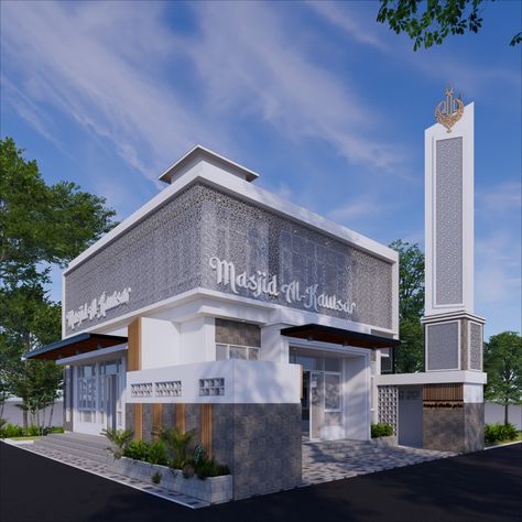 Desain masjid modern dengan kombinasi atap tradisional yang terinspirasi dari atap masjid demak Masjid Demak, Modern Mosque Design, Masjid Design, Green Mosque, Mosque Building, Wallpaper Islami, Urban Design Plan, Mosque Design, Mosque Architecture